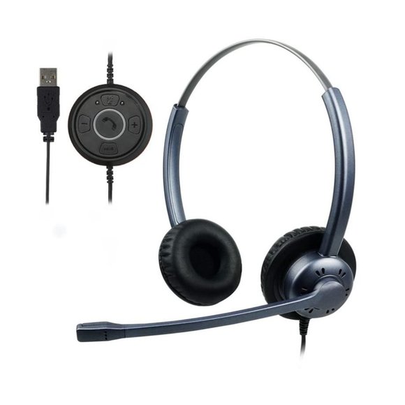 Wanjiada  USB Headset with Noise Cancelling Microphone, PC Headphone for Skype - Picture 1 of 6